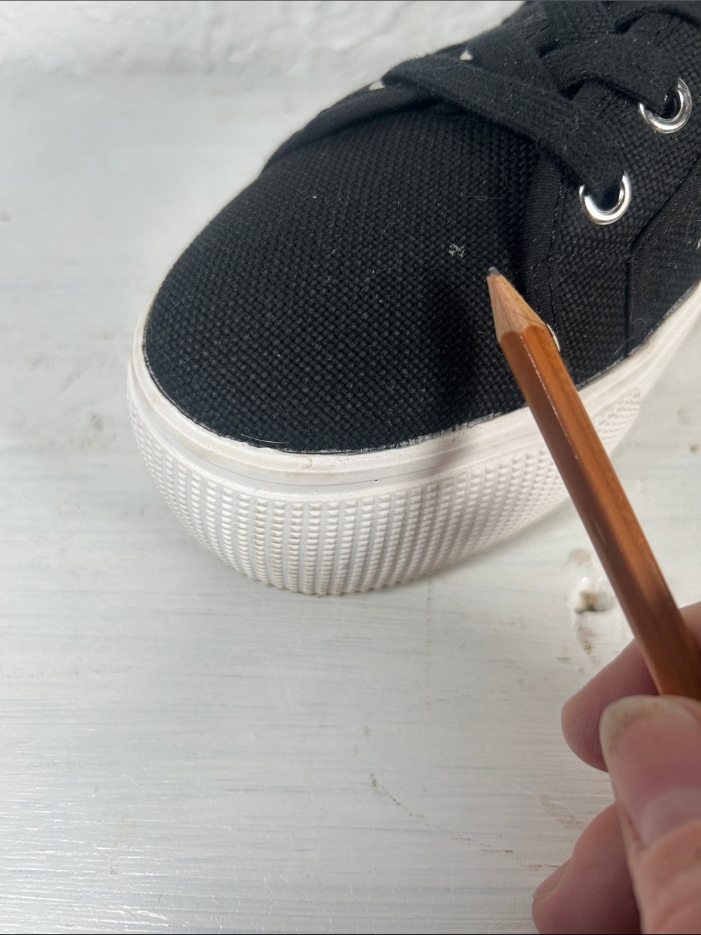 Steve Madden Platform Black Canvas Lace-Up Sneakers Size 7.5 - Picture 14 of 15